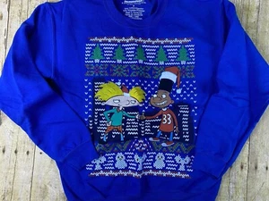 Nickelodeon Hey Arnold Christmas Sweatshirt Unisex Size Small Pullover 2016 - Picture 1 of 9