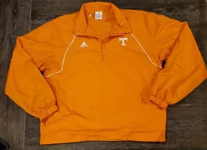 Adidas orange Tennessee Volunteers Quarter Zip Windbreaker Mens XL - Picture 1 of 8