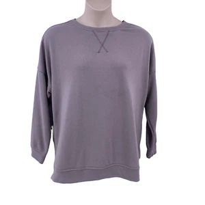 Sudadera para mujer gris talla XL pulóver manga larga cuello redondo aberturas laterales - Imagen 1 de 13