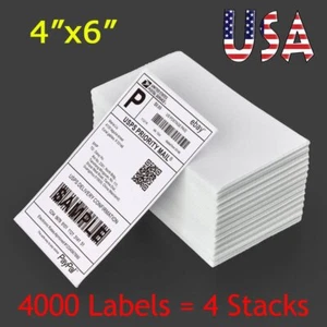 4000 Fächerfaltung 4 x 6 Direkte Thermische Versandetiketten für Zebra 2844 Elton Rollo USA - Bild 1 von 6