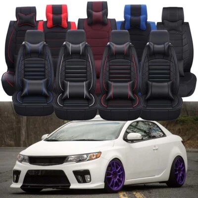 PU Luxury Front + Rear Car Seat Covers Seat Cushion For Kia Forte Koup 2010-2017 - Image 1 of 4