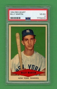 1954 Red Heart #19 Billy Martin ** PSA VG-EX 4 ** New York Yankees baseball card