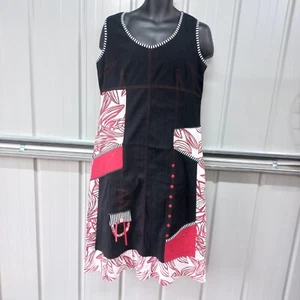 😇 Philossophy Size 14 Womens Ladies Dress Sleeveless Stretch Black Red White - Picture 1 of 13