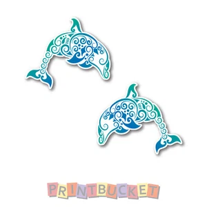 Tribal Dolphin sticker 120mm twin pack quality water/fade proof vinyl - Picture 1 of 1