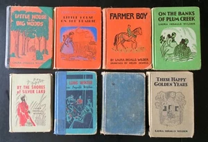 Antique Little House on the Prairie Set of 8 HC Laura Ingalls Wilder, Sewell - Picture 1 of 22