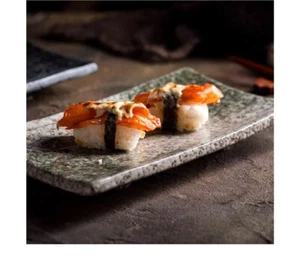 4pc Uaral Sushi Plate Set Serving Tray Sushi Platter 8.5inch Japanese White Blue - Picture 1 of 11