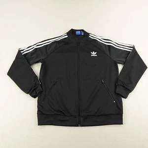 Adidas Jacket Womens Large Black White Trefoil Originals Supergirl Track Coat - Picture 1 of 10