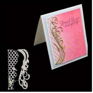 Feathery & Net Flourish Pattern Designs Metal Dies Thin Floral 3.34" x 1-1/8" - Picture 1 of 1