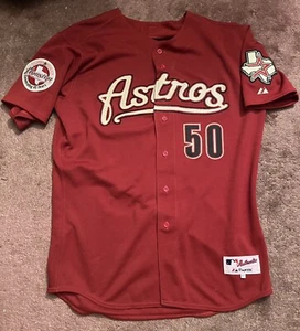 2006 GAME WORN AUTO'D CHAD QUALLS HOUSTON ASTROS BRICK ALTERNATE JERSEY 48 - Picture 1 of 24