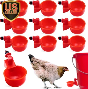 Pack 10 Chicken Waterer Cups,Chicken Feeder Cup for Chicken Duck Turkey Rabbi... - Picture 1 of 1