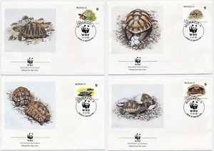 Monaco 1991 Wild Life  ☀ WWF / Turtles  ☀ FDC x 4 - Picture 1 of 1