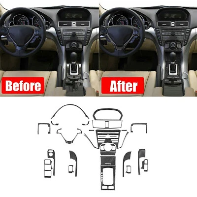 27PCS For Acura TL 2009-2014 Carbon Fiber Full Kits Interior Cover Trim Set - Image 1 of 4