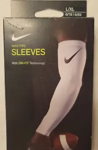 NIKE Pro Maniche Calcio Baseball DRI-FIT Bianco Taglia Lg/XL SPEDIZIONE GRATUITA $22 - Foto 1 di 4