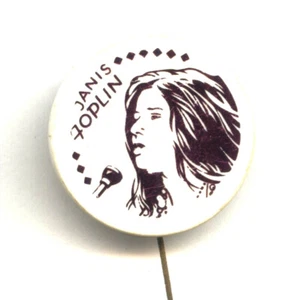 Alte polnische Anstecknadel Janis Joplin Singer-Songwriter Rock, Soul und Blues Musik Button - Bild 1 von 2