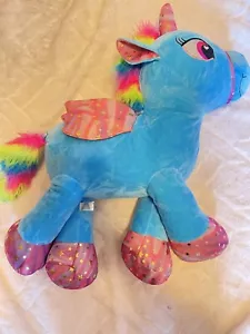 My Little Pony Blue Unicorn Stuffed Animal Plush Rainbow - Picture 1 of 2