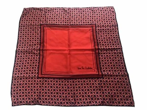 Vtg 70s Diane Von Furstenberg for Baar & Beards SILK SCARF Red Geometric Design - Picture 1 of 7
