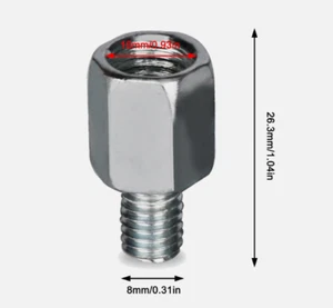 Adaptador de cromo espejo de motocicleta de 8 mm a 10 mm - 1 par - Imagen 1 de 1