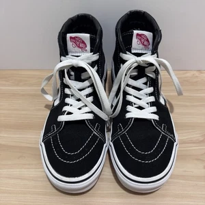 Vans Sk8-Hi schwarz weiß Canvas Wildleder High Tops Skateschuhe Herren 6,5 Damen 8 OTW - Bild 1 von 24