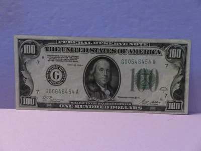 1928-A $100 ONE HUNDRED DOLLAR BILL "REDEEMABLE IN GOLD" CHICAGO #F-2151G - Image 1 of 3