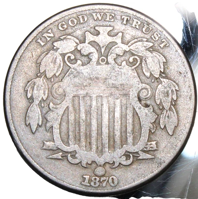 1870 Five Cent Shield Nickel - VF !! - Image 1 of 2