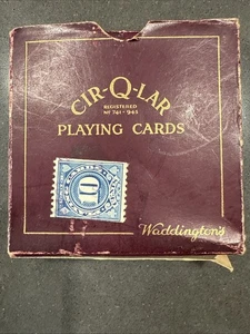 Baraja de cartas redondas completa de 53 cartas Waddington's Cir-Q-Lar de colección - Imagen 1 de 10