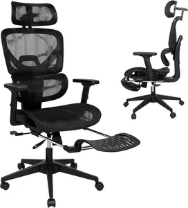 LEVEDE Ergonomic Office Chair with Foot Rest, Mesh Office Chair 4D Adjustable... - Picture 1 of 14