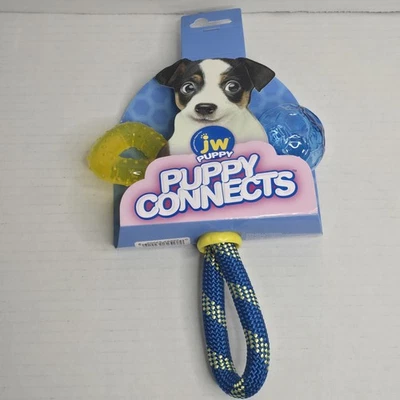 JW Puppy Connects 3 en 1 Juguete para Perros Dentición Encías Anillo Cuerda Tirador Bola de Plástico Nuevo  Foto 1 de 3
