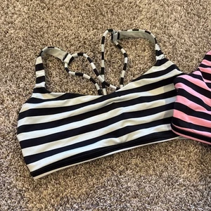 Sujetador deportivo Lululemon Energy X2 Groovy Stripe Nimbus sin etiqueta de talla - Imagen 1 de 9