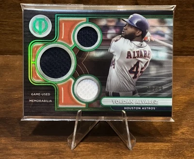 YORDAN ALVAREZ # /99 Green 2024 Topps Tribute Triple Relics - #TTR-YA   - Image 1 of 2