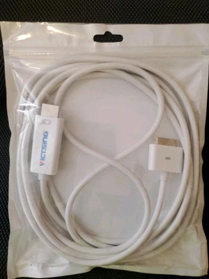 VicTsing 10 ft Dock HDMI adapter for iPhone 4 4S iPad (1st - 3rd Gen) iPad 2 - Image 1 of 4
