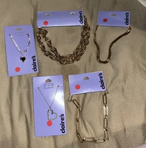 Claire’s Necklace Jewelry Lot Of 5- Gold And Silver Tone, Over $50 In Value - Picture 1 of 6