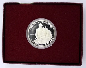 Medio dólar conmemorativo de plata a prueba George Washington 1982-S 50C en caja con certificado de autenticidad - Imagen 1 de 5