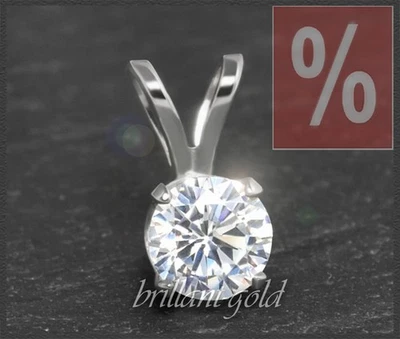 Gold Anhänger aus 585 Weißgold mit 0,72ct Brillant in Si1-2; 14K Damen Gleiter - Bild 1 von 4