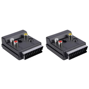 2X Newest Switchable Scart Male to Female S-Video 3  Audio Adapter7380 - Picture 1 of 6
