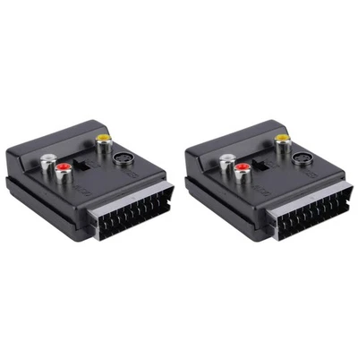 2X Newest Switchable Scart Male to Female S-Video 3  Audio Adapter7380 - Image 1 of 4