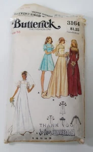 3164 Butterick Sewing Pattern Wedding Gown Bridesmaids Dresses Bridal Vtg 1970s - Picture 1 of 2