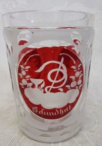 Antique BOHEMIAN RUBY FLASH , Frosted to Clear PICKLE CASTOR JAR, Geshundheit ++ - Picture 1 of 4