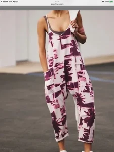 FP Movement Hot Shot Printed Onepiece in Palm Black Pink Combo sz med NWT - Picture 1 of 6