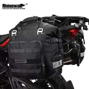 Rhinowalk motorcycle side bags 20L Waterproof Saddle Pannier Quick Release Black - Picture 1 of 24