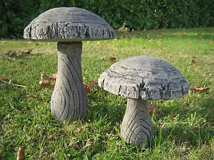 Woodland Mushroom Stone Garden Ornament Set - Picture 1 of 6