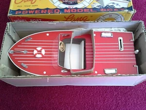 Vintage Lang Craft Plastic Powered Model Boat in Original Box - Picture 1 of 22