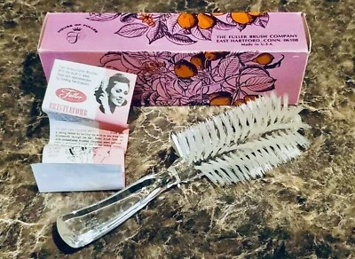 NEW Vintage FULLER Hairbrush SPIRAL HALF ROUND Clear Lucite Nylon Bristles NOS - Image 1 of 4