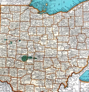 Ohio North America Map 1935 United States 14 x 11" Midwest LGAD99 - Picture 1 of 2