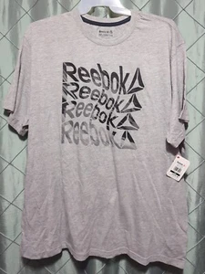 Reebok Graphic Tee Shirt Gray 3xl Short Sleeve Reebok Quadruple Print - Picture 1 of 4