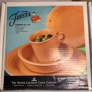 Fiestaware Place Setting Tangerine EMPTY BOX ONLY Stain - Picture 1 of 5