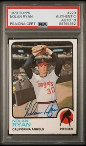 1973 Topps 220 Nolan Ryan Signed Card PSA Auto Grade 10 California Angels - Picture 1 of 4