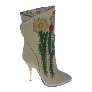 Botas de Cuero Gucci - Cristal Embellecido Estilo: 488331 Talla EU 36 / UK 3 / US 6 - Imagen 1 de 10