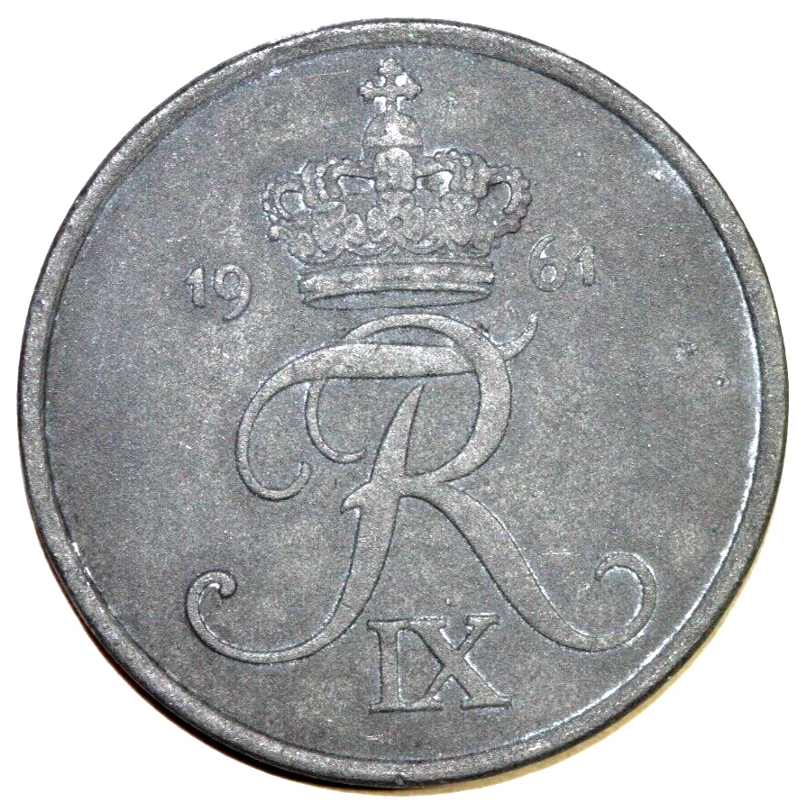 Denmark  1961 CS  5 Ore  Frederik IX-   Foreign Coin  27mm - Image 1 of 2