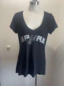 Ladies Kawhi Leonard San Antonio Spurs Solid Recruit V-Neck T Shirt Size Large - Picture 1 of 3