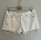 Vintage 90s 2000s Y2K Women's Old Navy Ultra Low Waist Shorts White Denim Sz 12